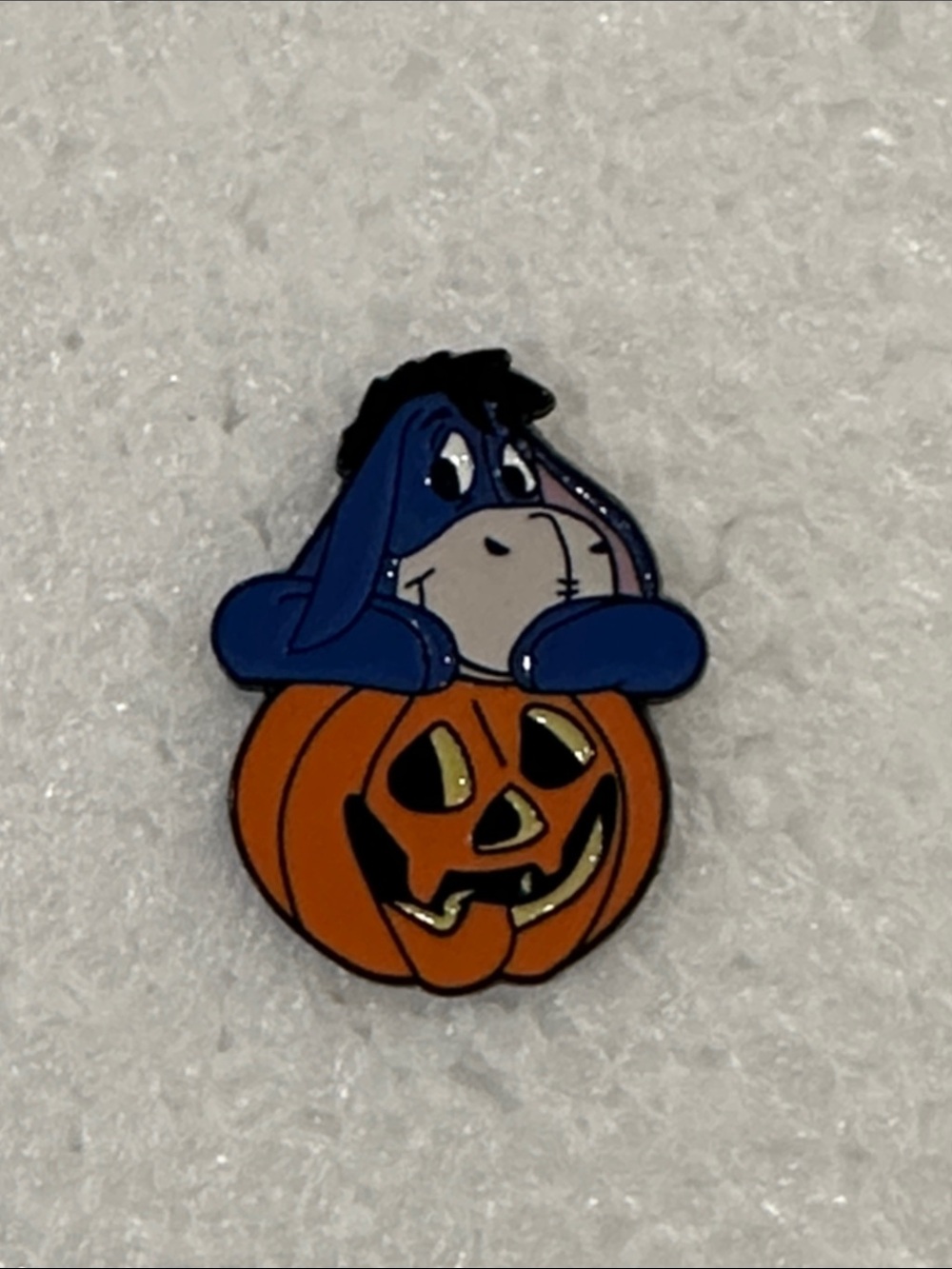Eeyore Halloween Pumpkin Enamel Pin - Blue & Orange